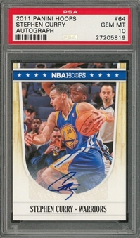 2011/12 Panini Hoops #64 Stephen Curry Signed Card – PSA GEM MT 10